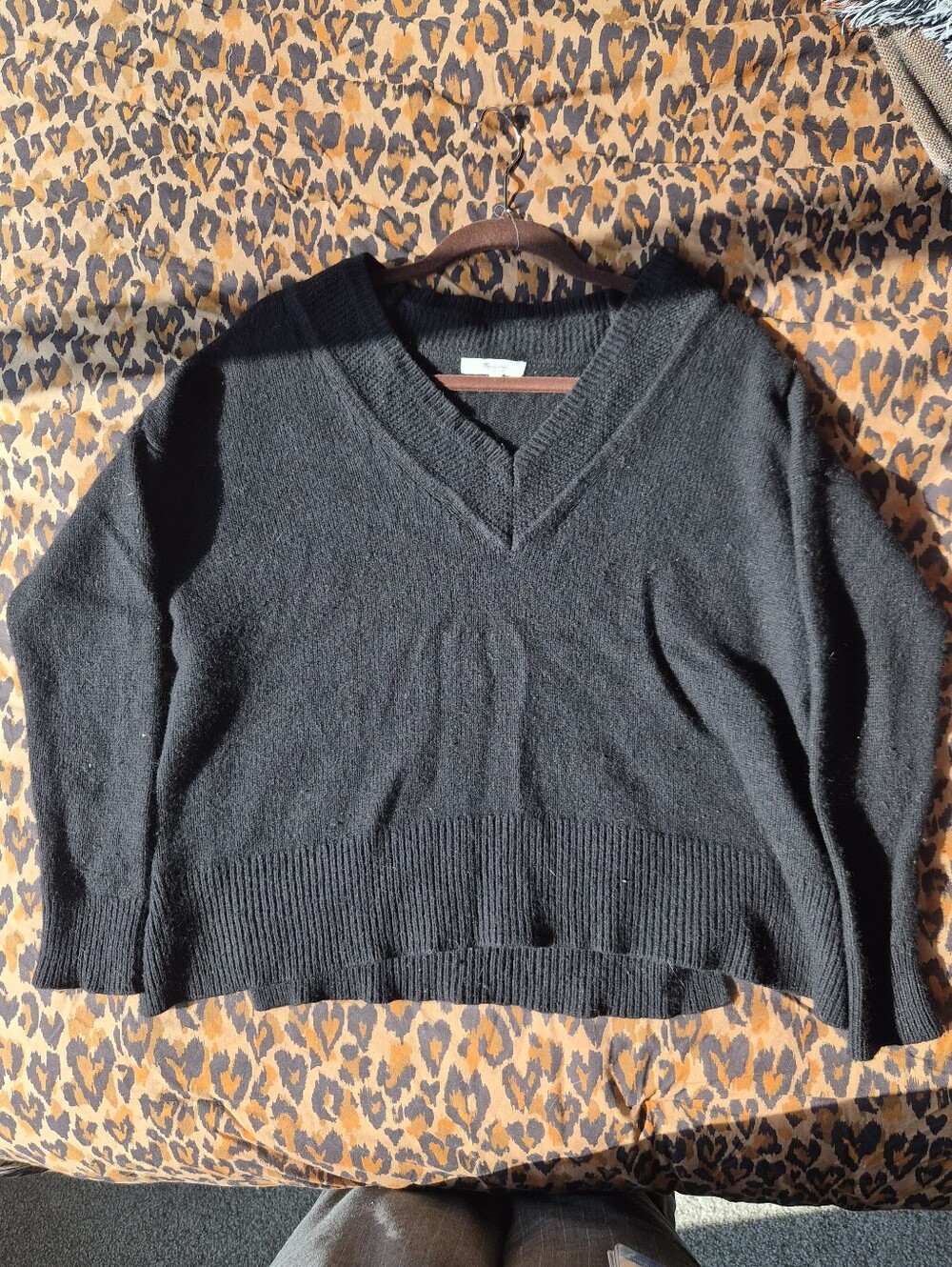 Madewell Black V-Neck Pullover Sweater